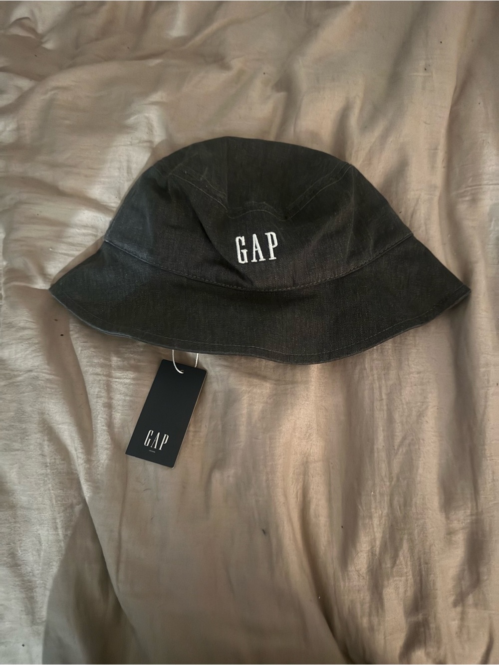 GAP Black Bucket Hat with White Embroidered Logo